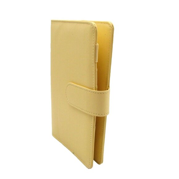 Skydue Planner Organizer Pale Yellow Leather 6 Ring Binder Budget Refillable NEW - Picture 2 of 11